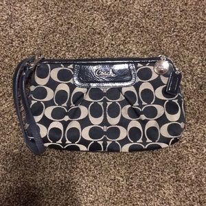 Coach Black and Tan Wristlet